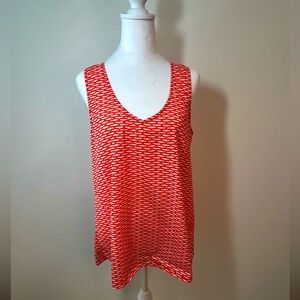 Éclair Orange & White Abstract Zip-Back Tank – Size L